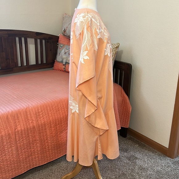 Hans Jütte Hawaiian Dress Floral Orange white Kaftan Womens One Size fits most - Picture 6 of 14